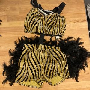 Gold and black dance costume